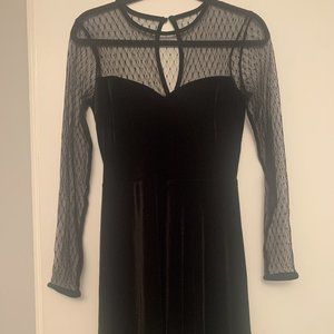 H&M Black Velvet Mini Dress
